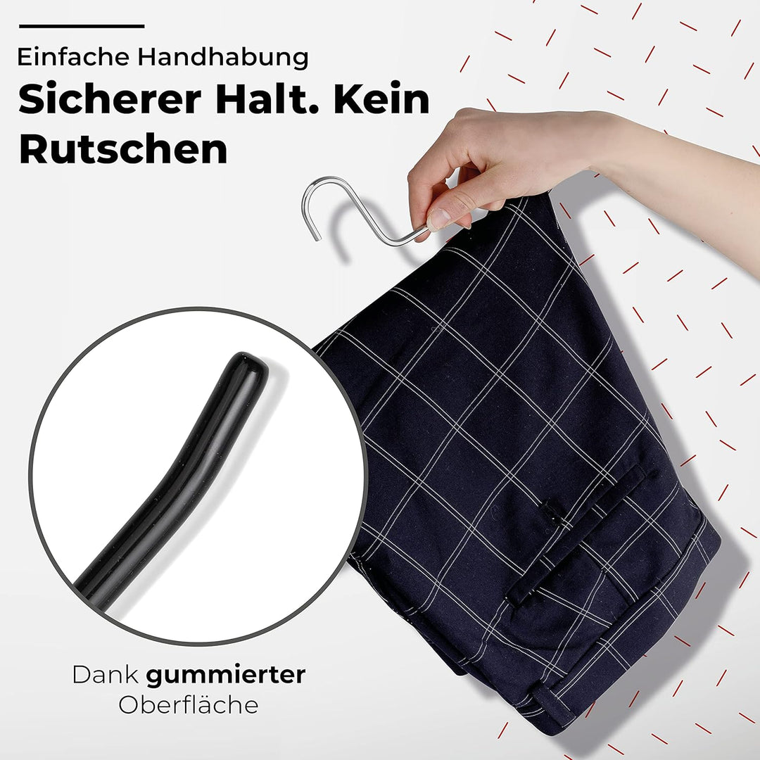 Hosenbügel Metall platzsparend &amp; rutschfest 10 Stück Kleiderbügel für Hosen aller Grössen Hosenkleid
