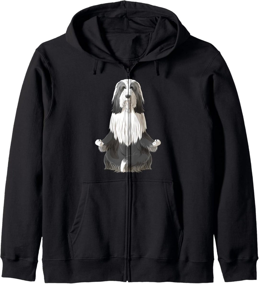 Beardie Hund Meditierender Bearded Collie Kapuzenjacke