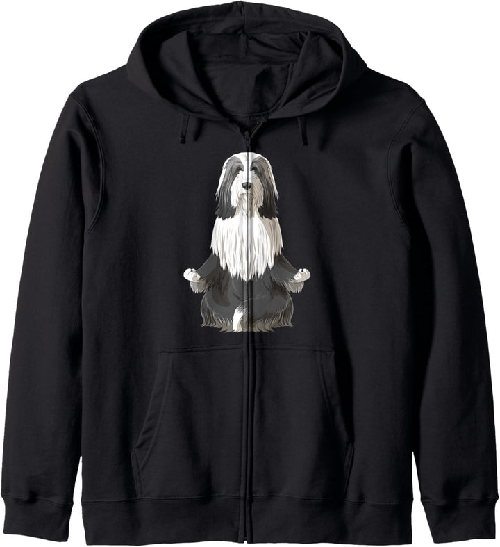 Beardie Hund Meditierender Bearded Collie Kapuzenjacke