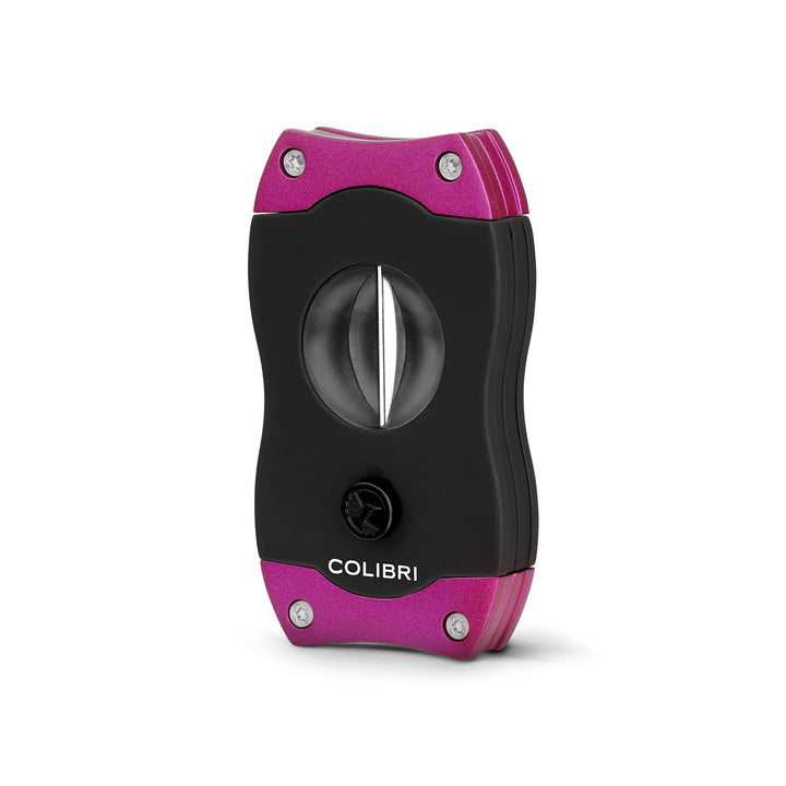 Colibri V-Cut Zigarrenschneider | Schwarz Mit Lilaakzenten |Federauslöser | Tiefer 7mm V-Schnitt | B