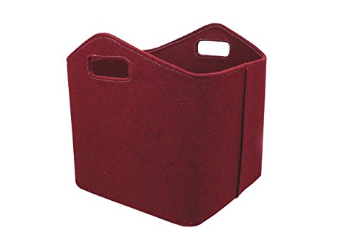 Filzkorb Kaminzubehör Holzkorb in verschiedenen Farben Höhe 37 cm (Rot), Rot