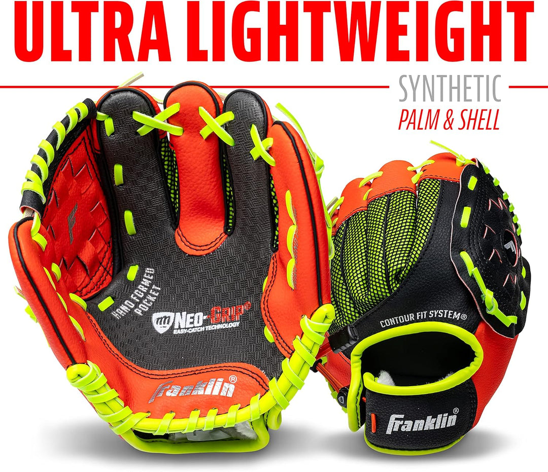 Franklin Sports Teeball-Handschuh - Links- und Rechtshänder Jugend-Fielding Handschuh - Neo-Grip - B