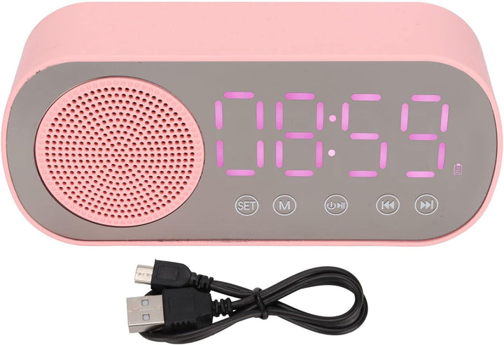 PUSOKEI Digitaler Wecker mit Bluetooth-Lautsprecher, UKW-Radio-Digitaluhr, Kabelloser HiFi-Wiedergab