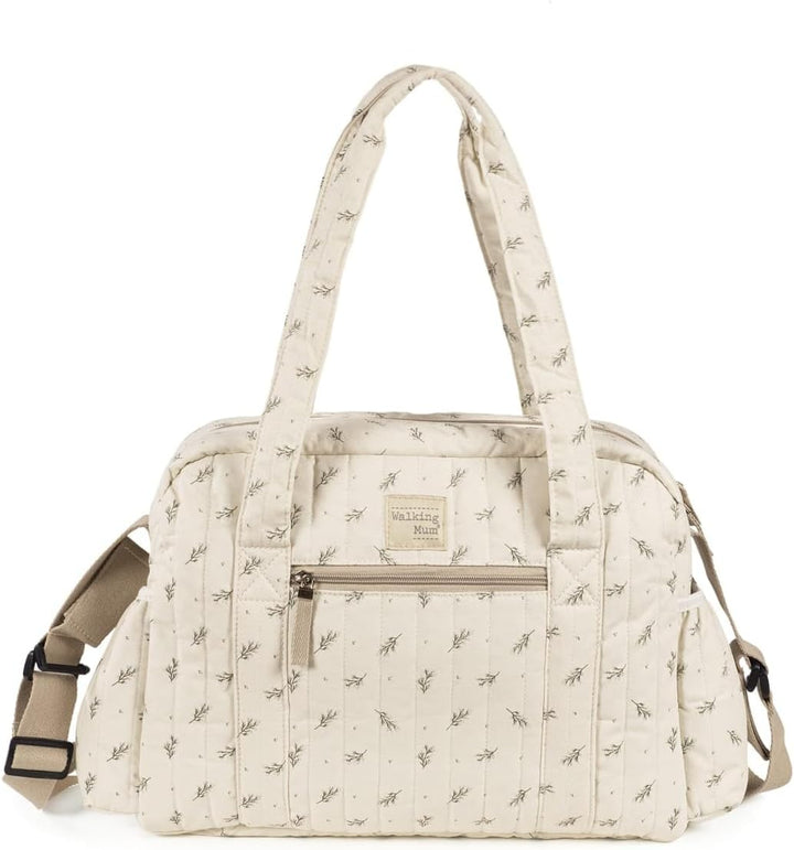 Wickeltasche Mimosa von Walking Mum: Beige/Rosa, Unisex, Large, Minimalistisch, Einfarbig, Baumwolle