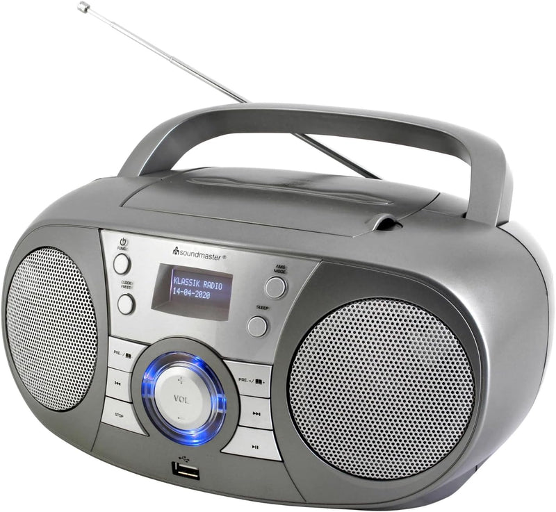 Soundmaster SCD1800TI tragbares Digitalradio CD-Player DAB+ UKW-RDS USB AUX Bluetooth