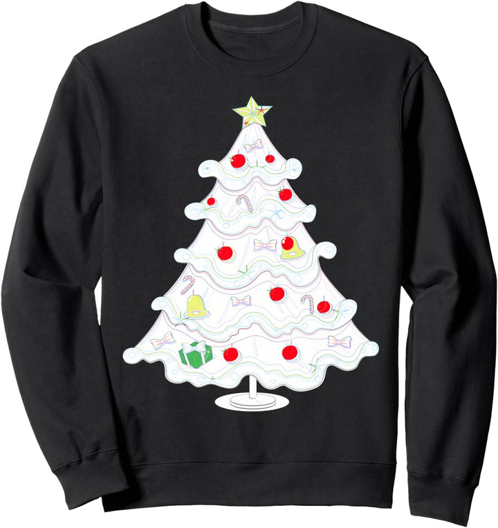 Dekoriert weisser Weihnachtsbaum Urlaub Schnee Sweatshirt
