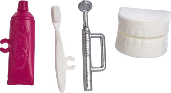 Barbie FXP16 - Zahnärztin-Puppe, Blonde, Spielset, kleine Patientenpuppe, Spülbecken, Behandlungsstu