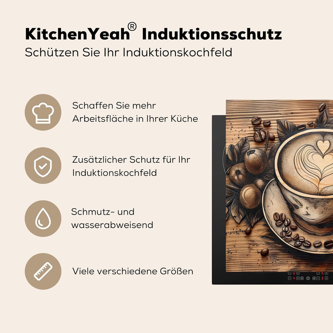Herdabdeckplatte 59x52 cm Einteilig Küche Herdabdeckung Induktionsfeld Ceranfeld Herdabdeckplatten V