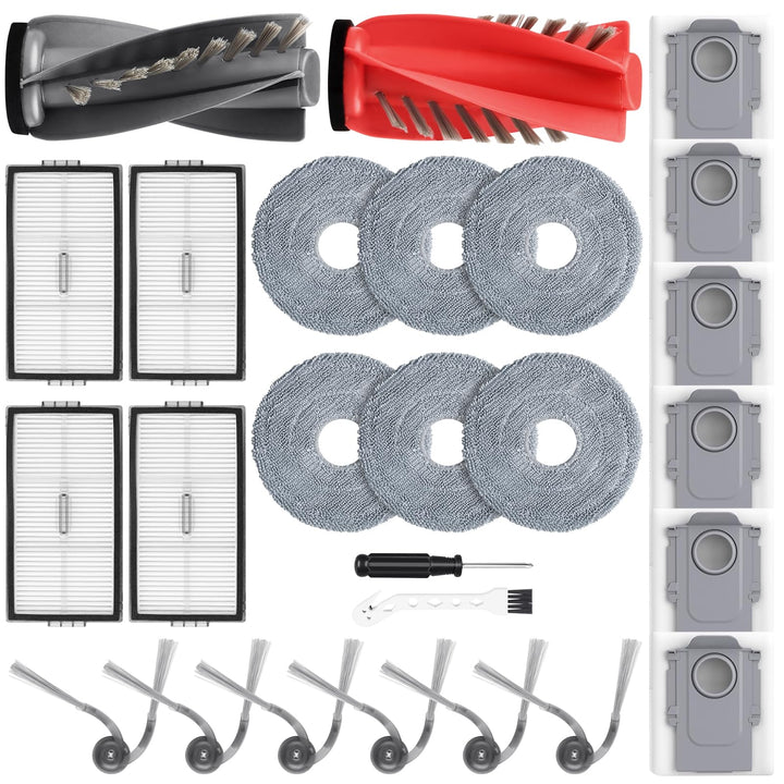 26 Stück Zubehör für Roborock Saros 10R / Qrevo CurvX/Qrevo Curv 2 Prox/Curv 2 Pro/Saros 20 Saugrobo