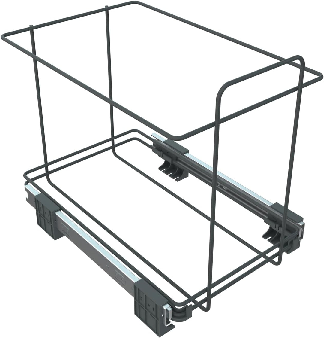 ELLETIPI Ecofil PF01 34B3 Mülleimer Mülltrennung, ausziehbar für Base, Kunststoff und Metall, Grau,