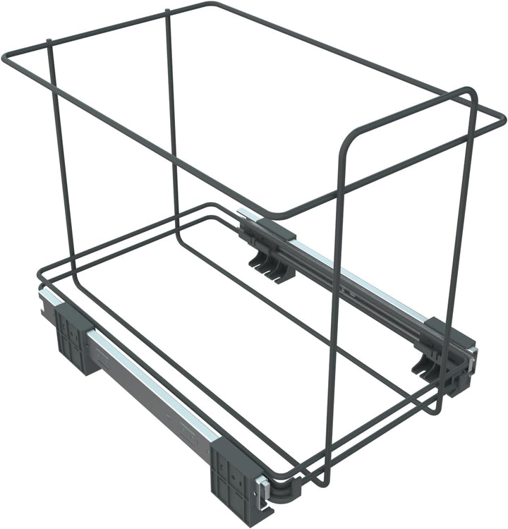 ELLETIPI Ecofil PF01 34B3 Mülleimer Mülltrennung, ausziehbar für Base, Kunststoff und Metall, Grau,