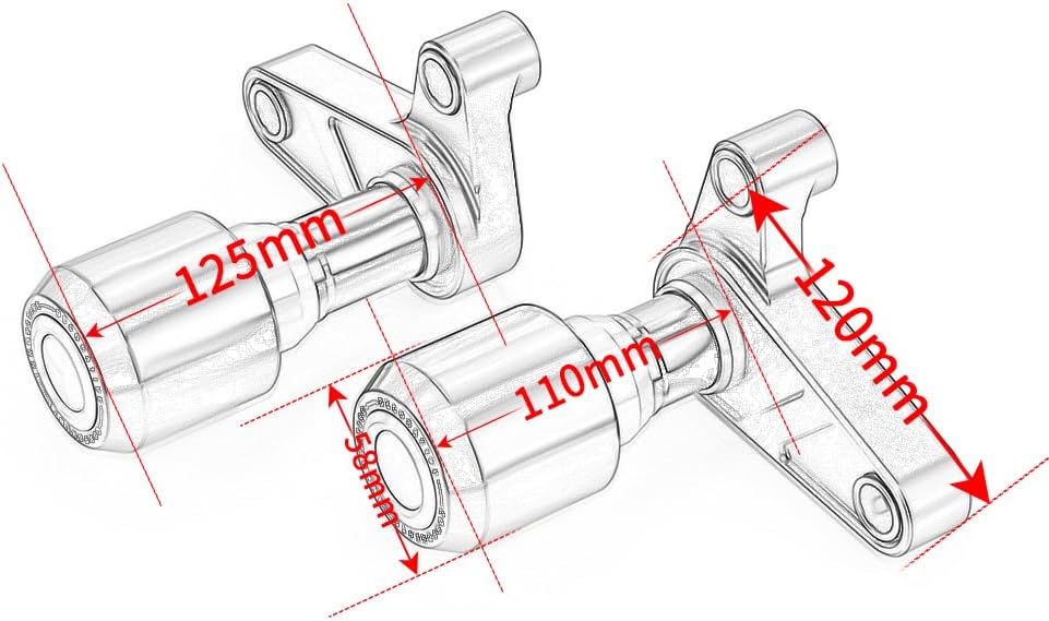 Modeer Motorrad Sturzpads Kompatibel mit DUKE 790/890 Duke/R 2018-2025 Rahmen Slider Sturzschutz duk