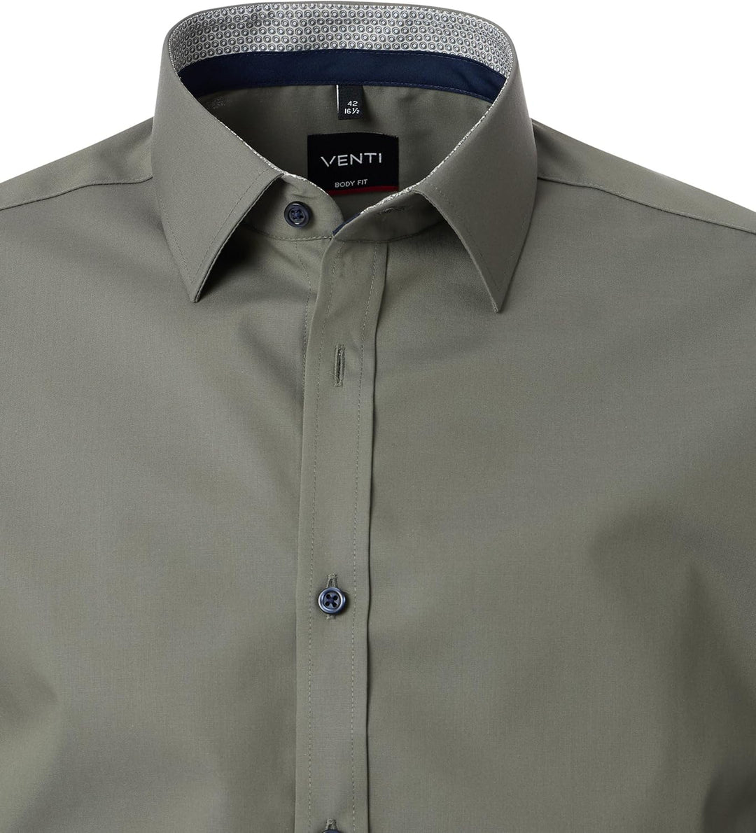 Venti - Body Fit - Herren Langarm Hemd (134024500), Grösse:43, Farbe:Grün (300)