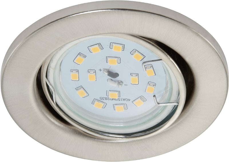 Trango 6er Set 6729-062MO LED Einbaustrahler in Edelstahl-Optik schwenkbar inkl. 6x 3000K warmweiss