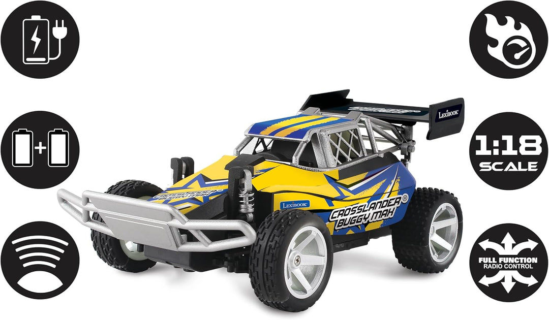 Lexibook, Crosslander Buggy Max, RC22 | Bis zu 15 km/h, 2 wiederaufladbare Akkus, RC-Buggy