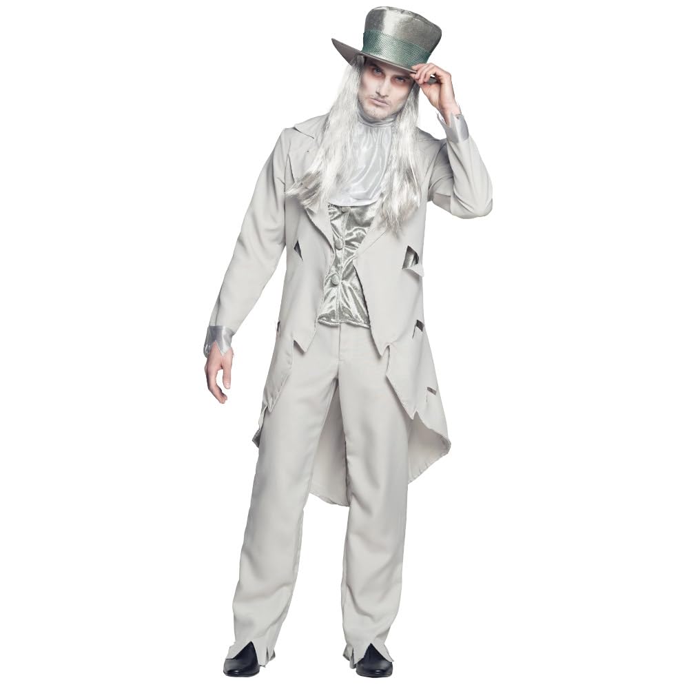 Boland - Kostüm Geister-Bräutigam, Set mit Weste, Mantel, Hose und Jabot, Verkleidung für Karneval,