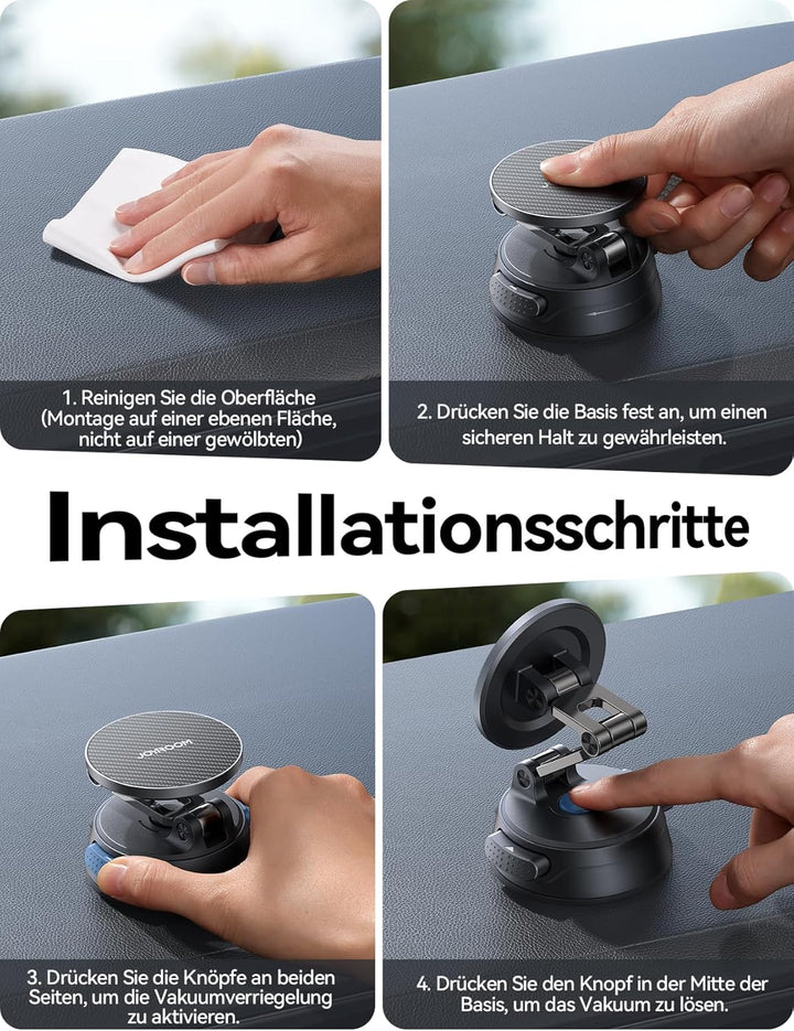 JOYROOM Handyhalterung Auto [Dreifach-Faltbare] Magsafe Autohalterung [Vakuum & Stärkster Gel] für A