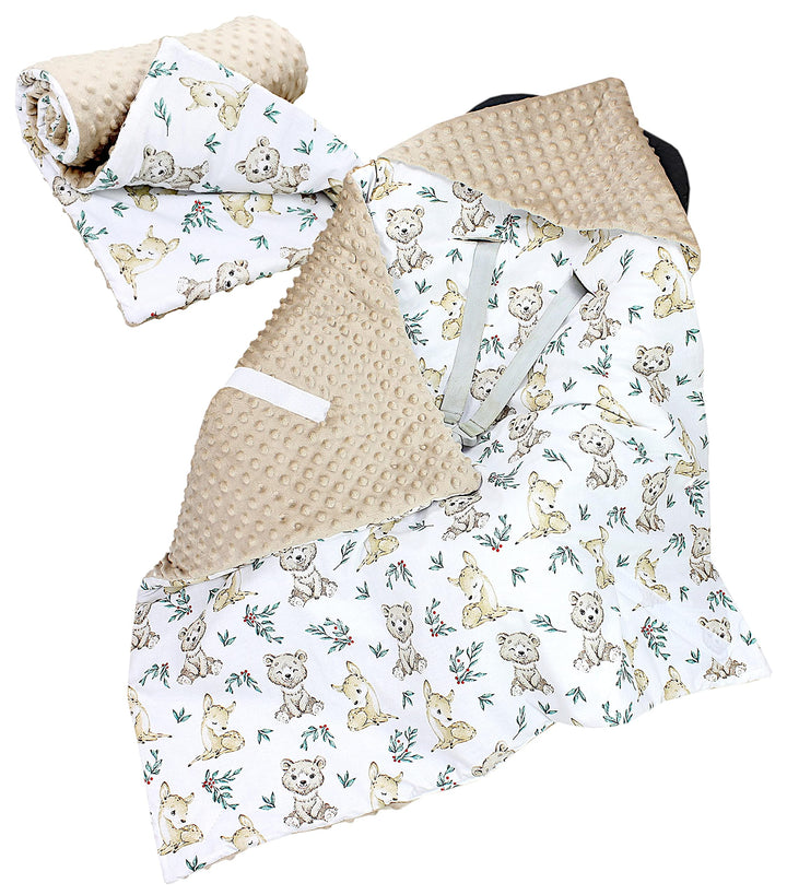 TupTam 2er Set Baby Decken Einschlagdecke 85x85 cm für Autositz Babyschale Babydecke Wiegendecke Min