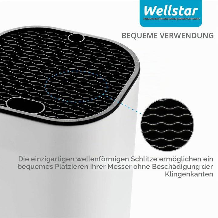 WELLSTAR Messerblock ohne Messer, Unbestückt Universal Messerblock,Sicherer Messerhalter Platzsparen