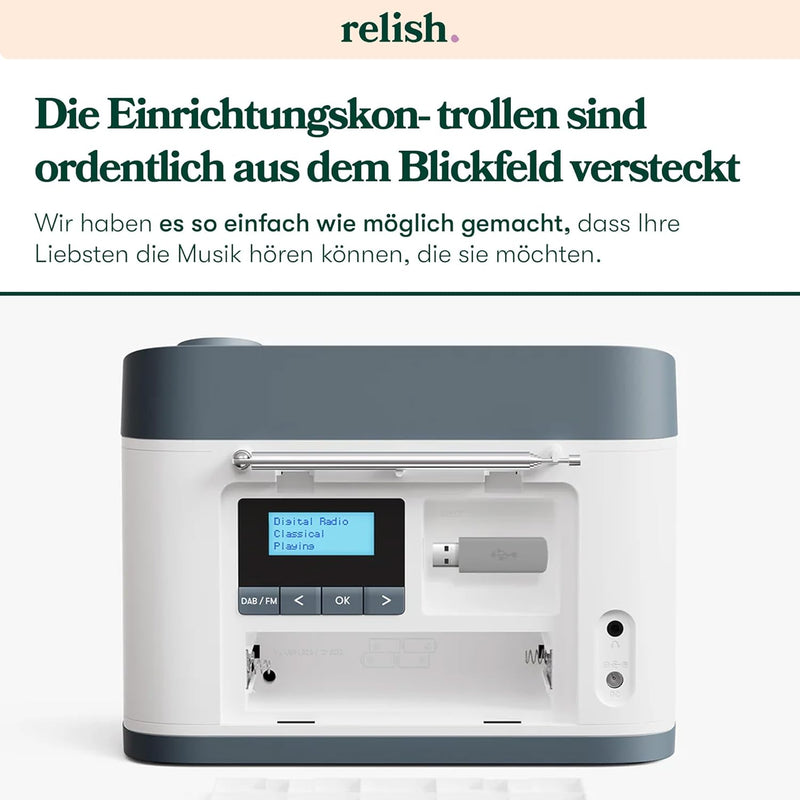 Relish Demenz und Alzheimers Tragbarer DAB Radio und Musik-Player