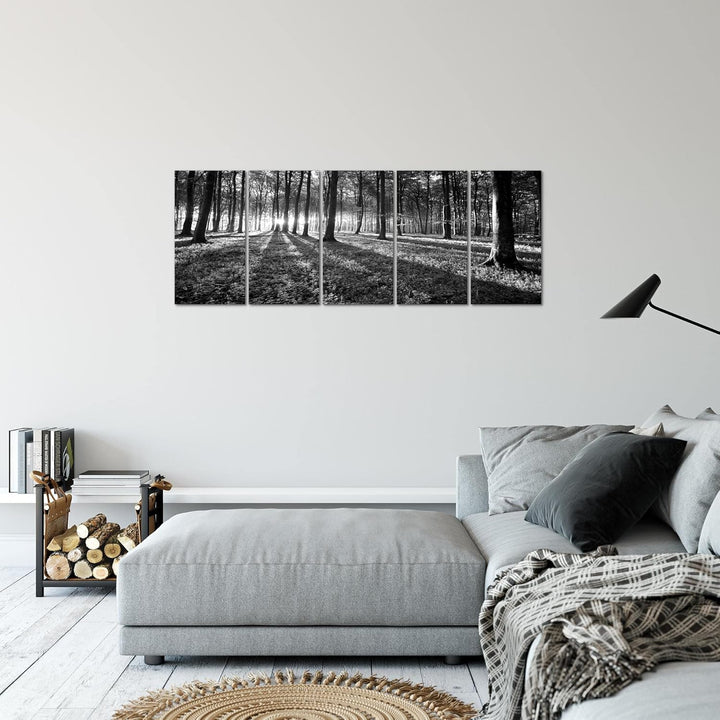 Runa Art Bild Wald Landschaft Wandbilder auf Vlies Leinwand 5 Teilig Wanddekoration Schlafzimmer Woh