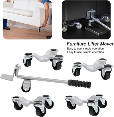 Furniture Transport Set Labor-Saving Mover Silver Lifter Moving Plate Plastic+iron for Heavy Objects