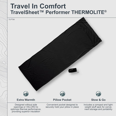 Cocoon Thermoschlafsack Travel Sheet - Thermolite Performer volcano black 220x85cm, volcano black 22