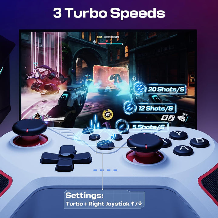 RivalPlay PC Controller mit 2-Tasten-Zuordnung, Kabelgebundener Joystick Controller Kompatibel für W