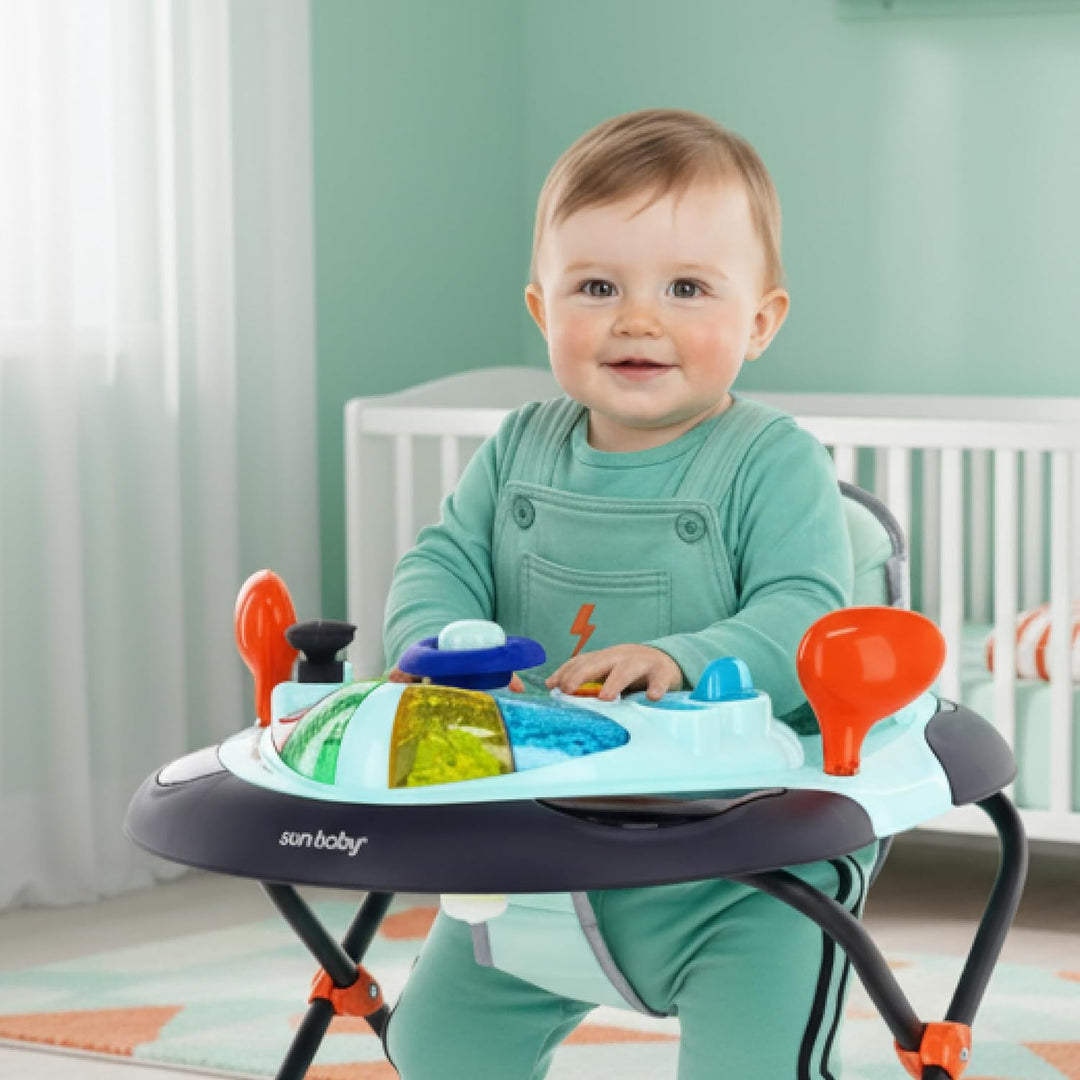 Lauflernhilfe Gehfrei und Schaukelsitz Kinderwiege Babywippe Babyschaukel Baby Walker mit Tasten, Li
