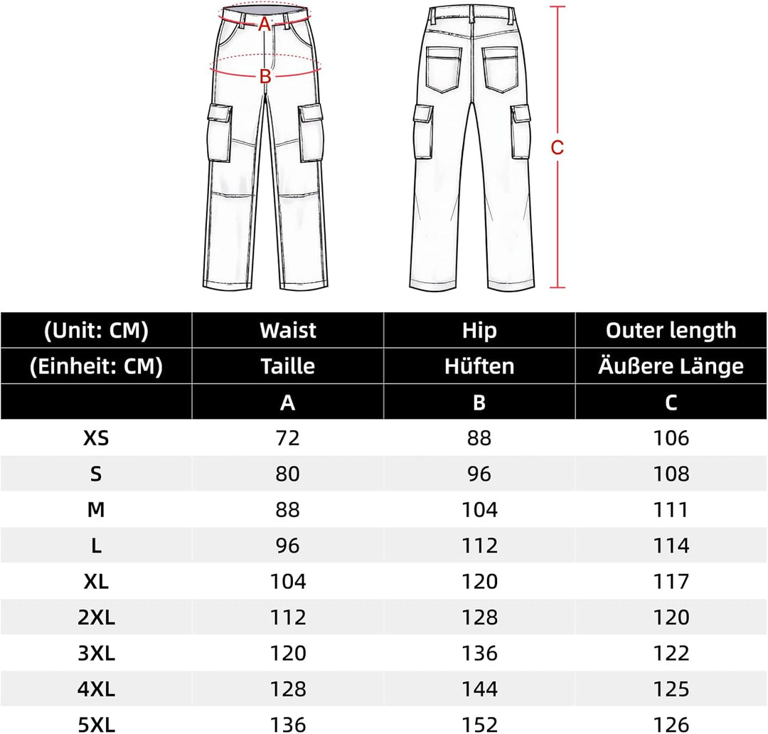 WORK IDEA Herren-Arbeitshose - Schwarz-Hose Herren-Cargohose mit innenliegenden Knietaschen Tarnung
