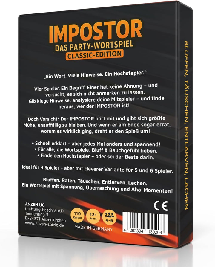 IMPOSTOR - Das Party-Wortspiel - Classic-Edition | Imposter Kartenspiel | Könnt ihr den Hochstapler