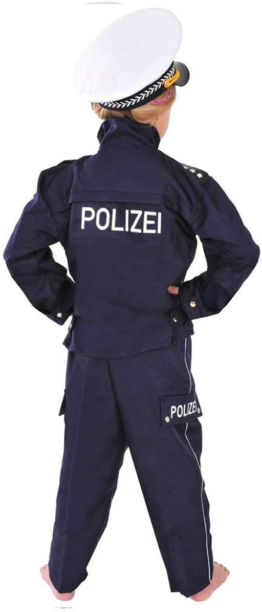 Polizei Kinder Einsatzkommando Kostüm 134 - 140 für Fasching Karneval Polizist