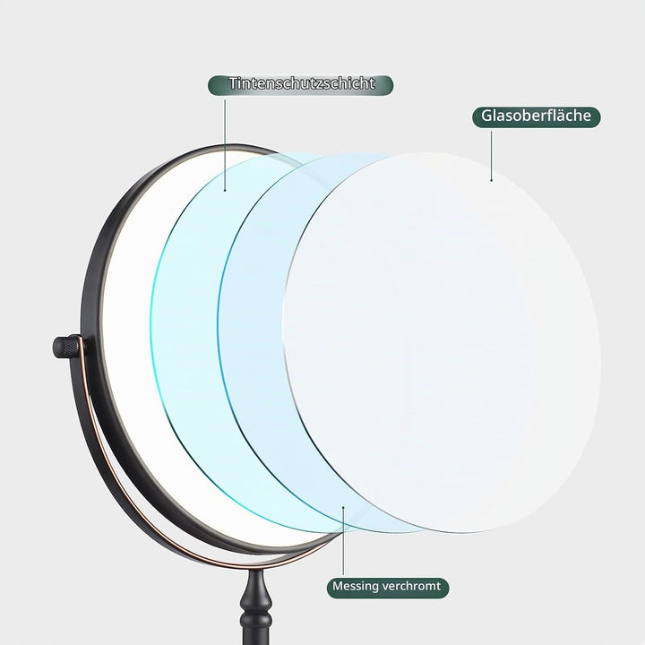 Nicesail Kosmetikspiegel mit 10x Vergrösserung Tischspiegel Schwarz Ölgeriebene Bronze Schminkspiege