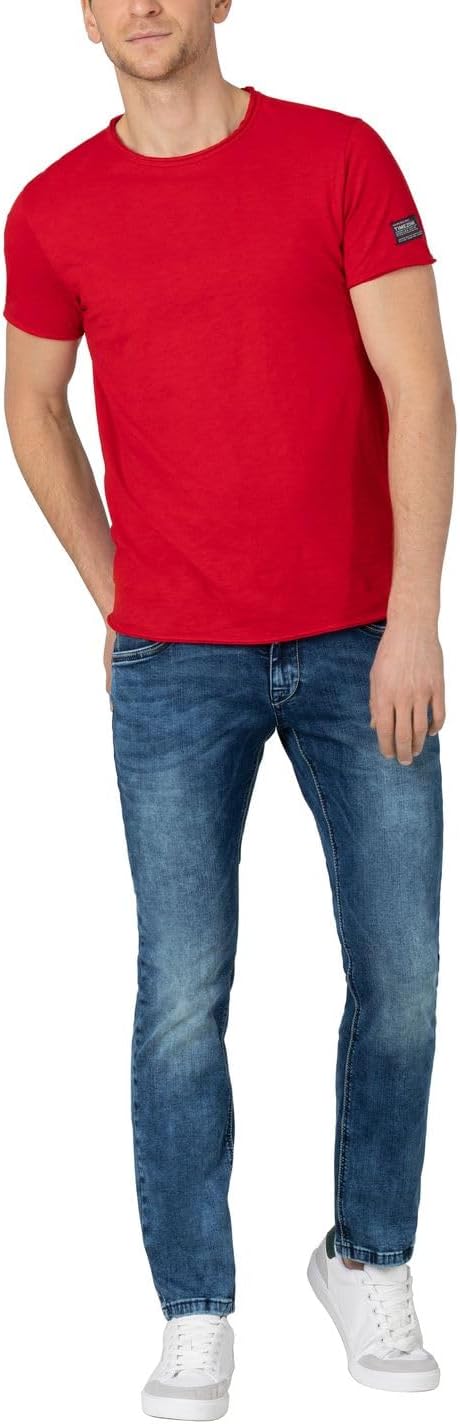 Timezone Herren Jeans Slim EDUARDOTZ Mid Waist - Slim Fit - Blau W29-W40 Stretch 30W / 32L Blau (Whi