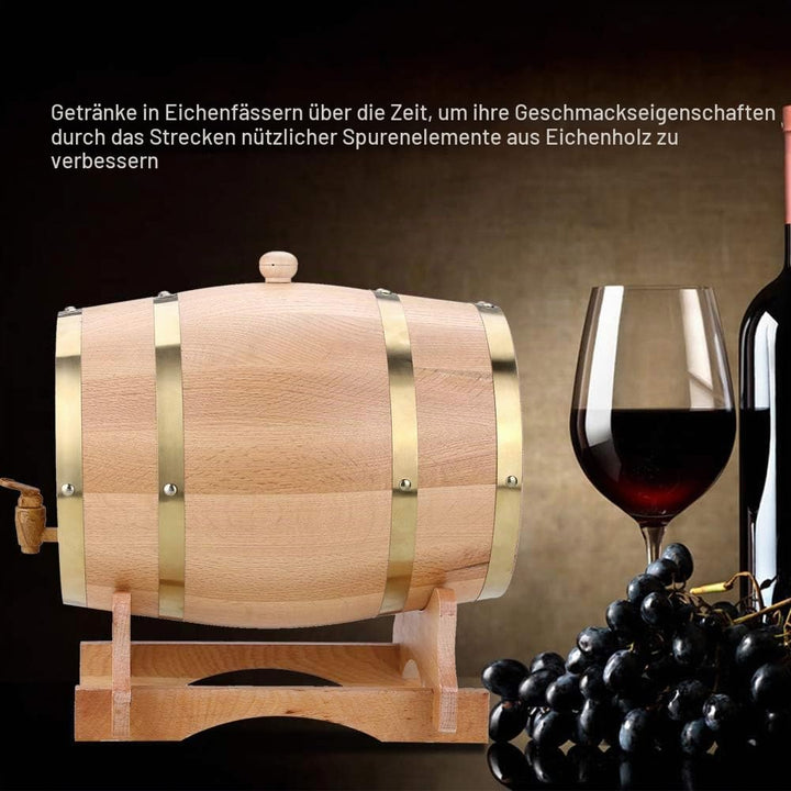 Weinfass aus Eichenfass, personalisierbar, 10 l, Vintage-Stil, für Whisky, Bourbon, Tequila, Rum, he