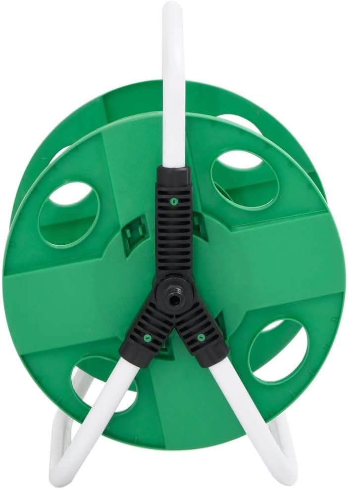 Schlauchtrommel freistehend aus verzinktem Stahl für 45 m 1/2 Zoll Gartenschlauch mit Kurbel, Schlau