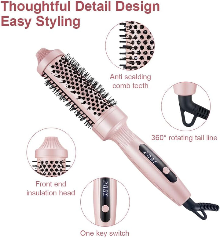 Thermal Brush Lockenbürste, 38 mm Thermobürste Keramik, Hot Brush Rundbürste mit Hitze, Wärmebürste