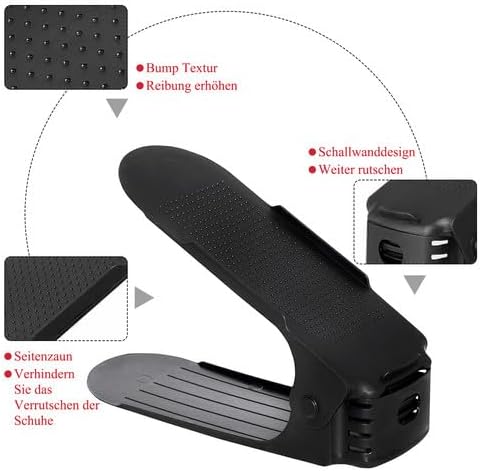 ACXIN Schuh Slots Schuhstapler Schuhhalter Set, Verstellbare Schuhregale aus Kunststoff, Platzsparen