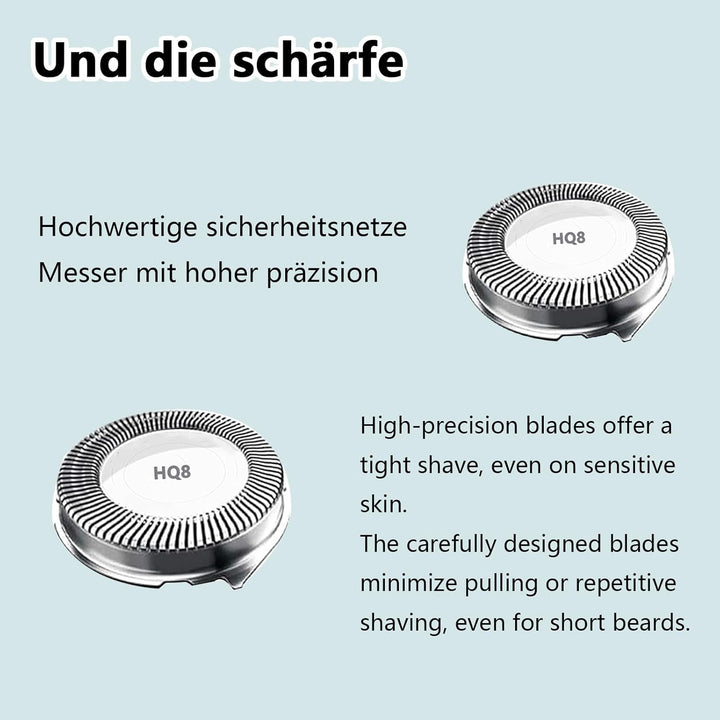 HQ8 Ersatzköpfe für Philips HQ8 Scherkopf Ersatzklingen kompatibel mit Philips Norelco HQ8 Rasierer