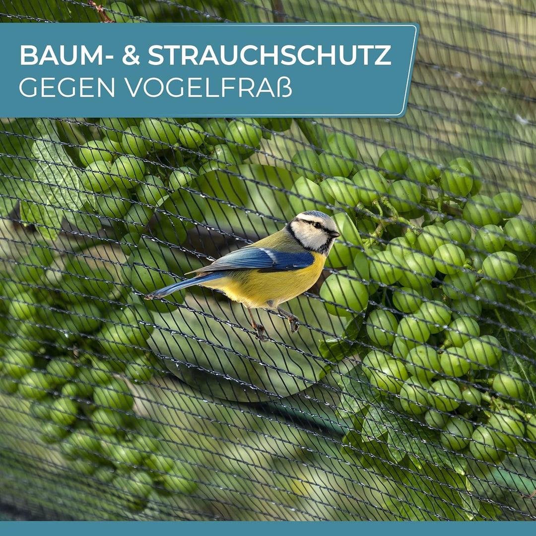 Xcelenze - 2x10m Teichnetz feinmaschig (18x18mm) robust, witterungs- & UV beständig Schwarz | Vogeln