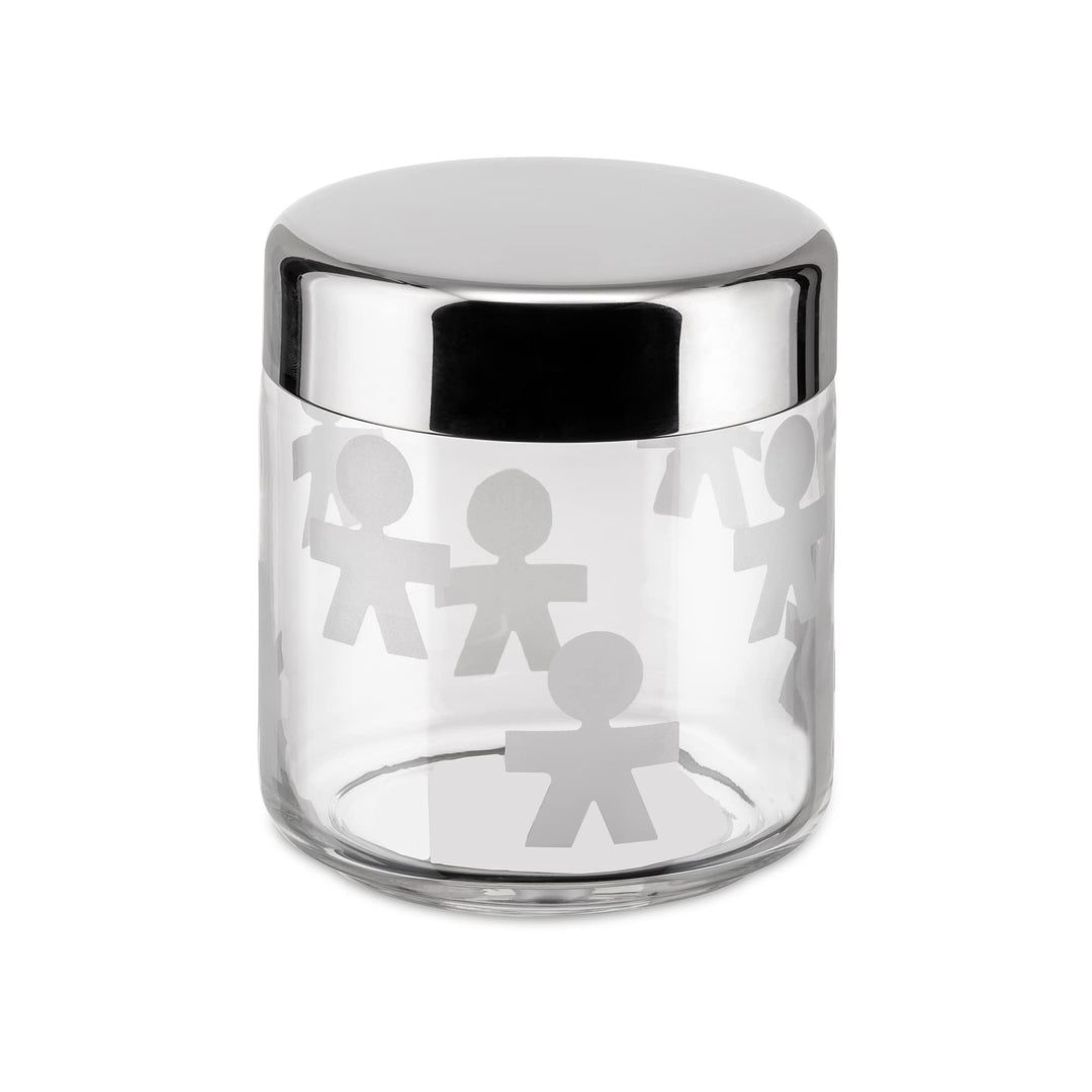 Alessi AKK36 GIROTONDO Küchendose mit Glas aus Aufdruck und abgedichtetem Deckel aus Edelstahl, 12,3