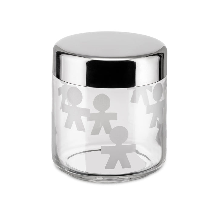 Alessi AKK36 GIROTONDO Küchendose mit Glas aus Aufdruck und abgedichtetem Deckel aus Edelstahl, 12,3