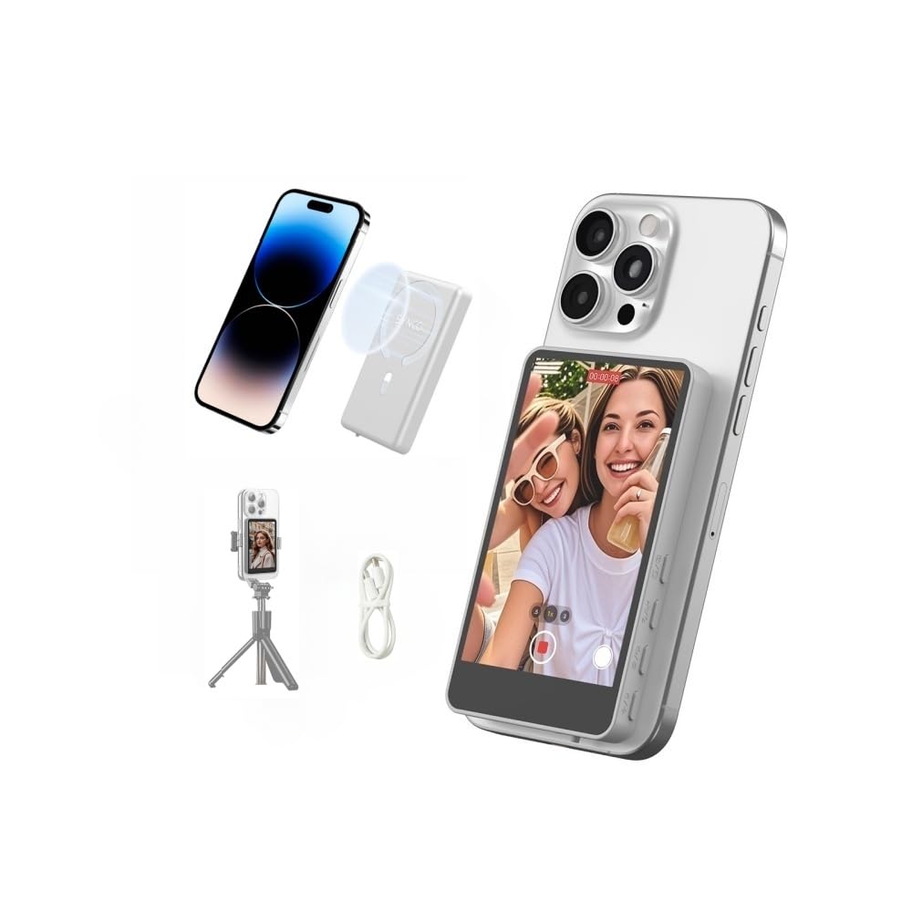SYNCO Xview M4 Handy Selfie Monitor, Magnetischer Smartphone Vlog Bildschirm für iPhone & Android Rü