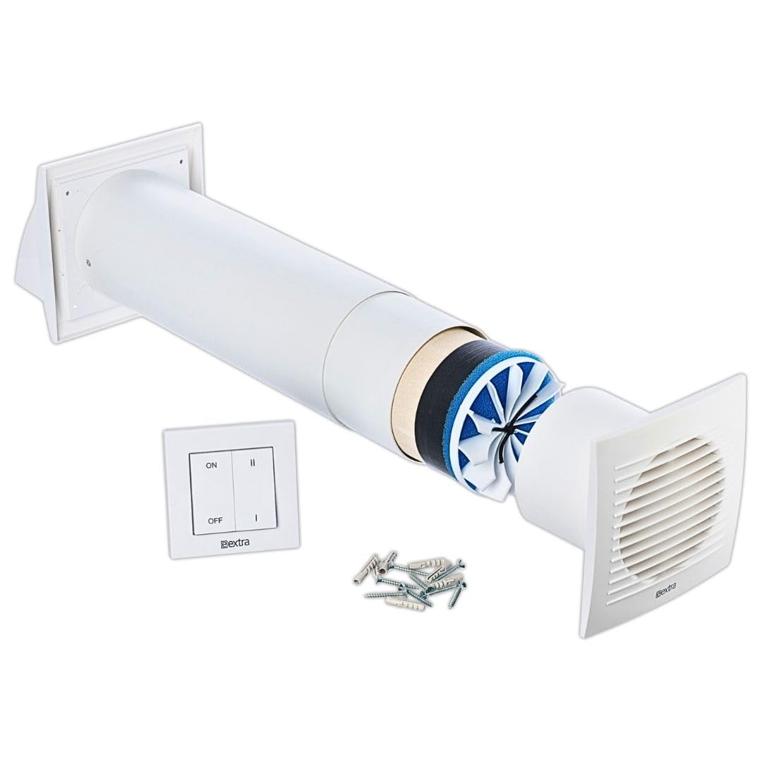 Lirast Ø 125mm Dezentrale Wohnraumlüftung mit Wärmerückgewinnung mit Schalter Mit Schalter / Weiss Ø