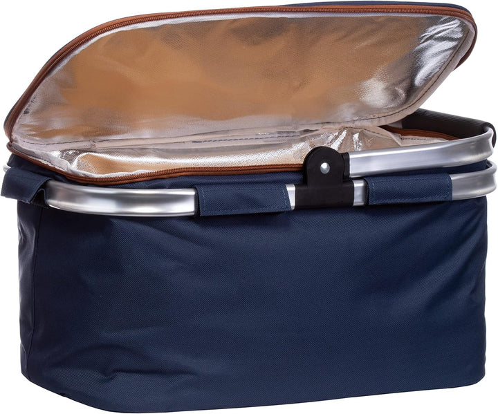 Brandsseller Einkaufskorb Kühlkorb Shopper Lunchtasche Kühltasche Picknickkorb Klappbar (ca. 46x29x2