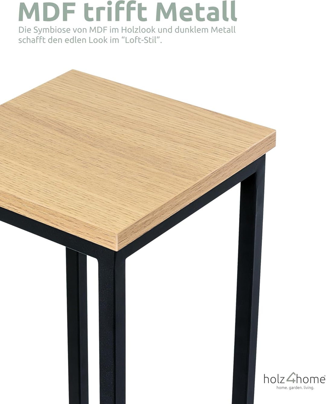 holz4home® Dekoständer aus MDF Eichenholz I Blumenständer Sonoma Eiche I Höhe: 50 cm I Dekosäule mit