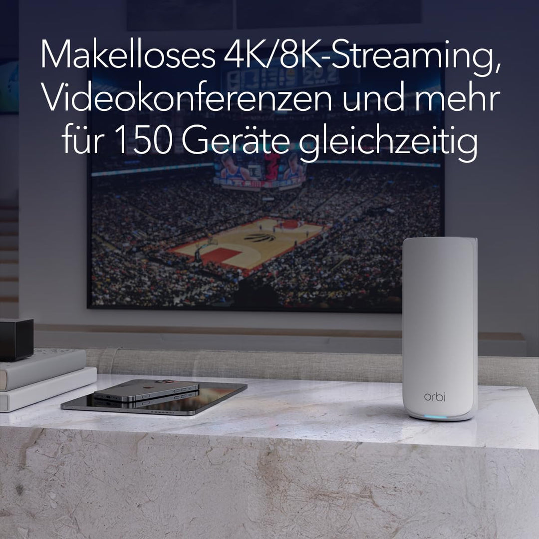 NETGEAR Orbi 870 Serie Tri-Band WiFi 7 Mesh-System (RBE873) – Router + 2 Satellit-Repeater, Sicherhe
