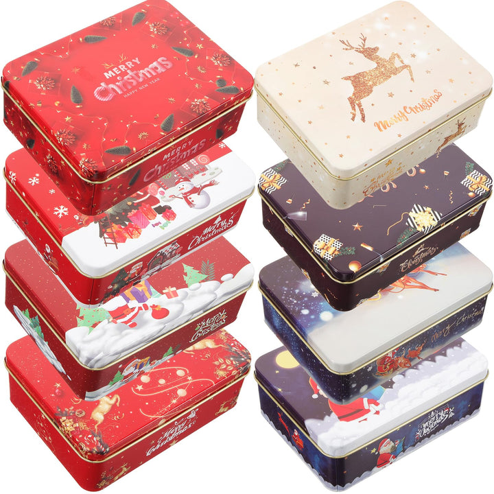 Angoily 8 Stk Geschenkbox Aus Keksdose Aufbewahrungsbehälter Für Süssigkeiten Weihnachtsbonbonglas K