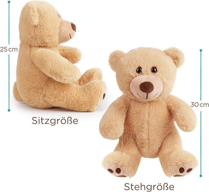 LotFancy Teddybär Plüschtier Kuscheltiere 25 cm, Teddy Bär Klein Braunbär Süsse Stofftier Spielzeug,
