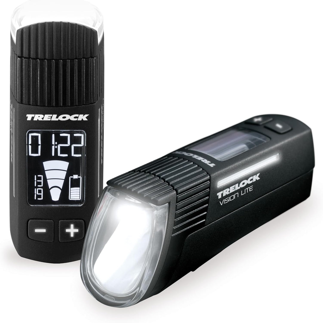 Trelock Unisex – Erwachsene 660 I-go Vison Lite/Ls 740 Vector Akku Beleuchtungsset, Schwarz,